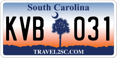 SC license plate KVB031