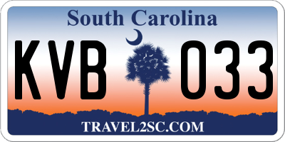SC license plate KVB033