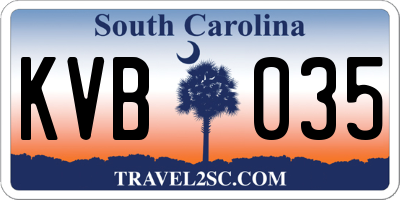 SC license plate KVB035