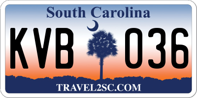 SC license plate KVB036