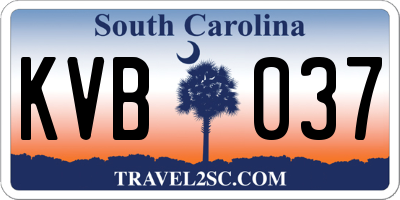SC license plate KVB037