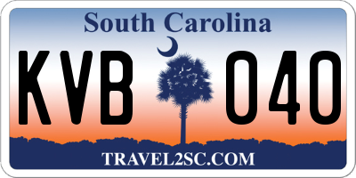 SC license plate KVB040