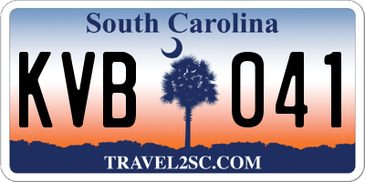 SC license plate KVB041