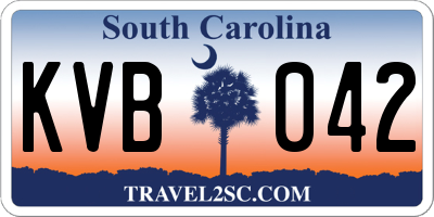 SC license plate KVB042