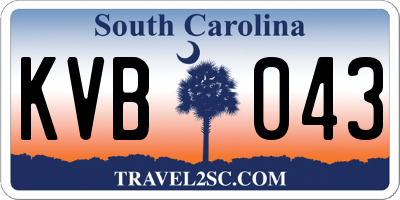 SC license plate KVB043