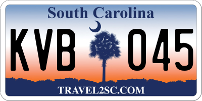 SC license plate KVB045