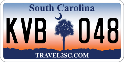 SC license plate KVB048