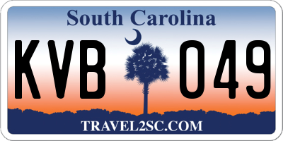 SC license plate KVB049