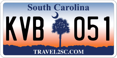 SC license plate KVB051