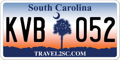 SC license plate KVB052
