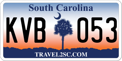 SC license plate KVB053