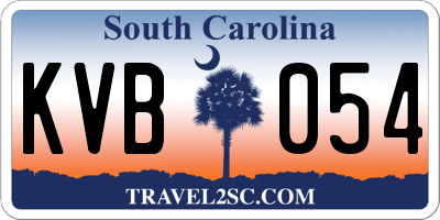 SC license plate KVB054