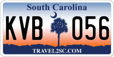 SC license plate KVB056