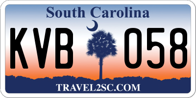 SC license plate KVB058