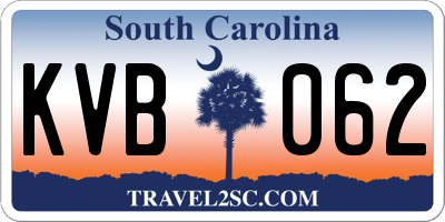 SC license plate KVB062