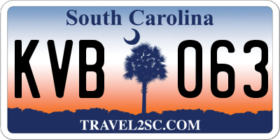 SC license plate KVB063