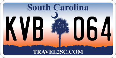 SC license plate KVB064