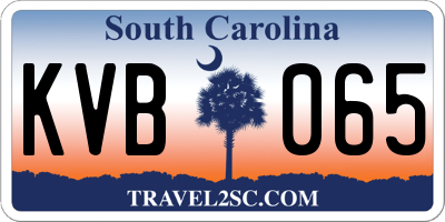 SC license plate KVB065