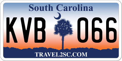 SC license plate KVB066