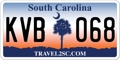 SC license plate KVB068