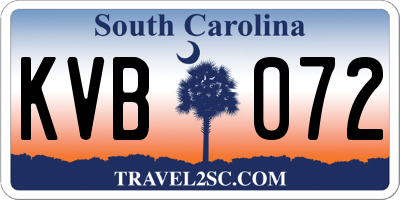 SC license plate KVB072