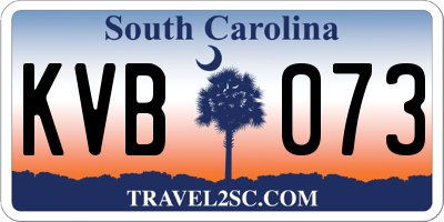 SC license plate KVB073