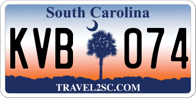SC license plate KVB074