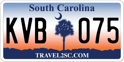SC license plate KVB075