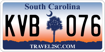 SC license plate KVB076