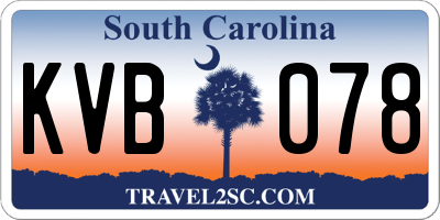 SC license plate KVB078