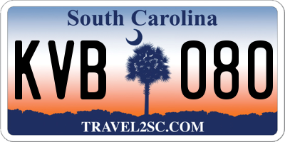 SC license plate KVB080