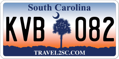 SC license plate KVB082