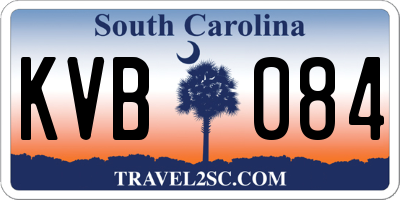 SC license plate KVB084