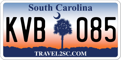 SC license plate KVB085