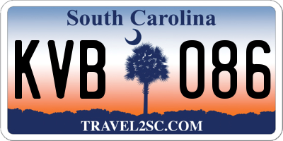 SC license plate KVB086