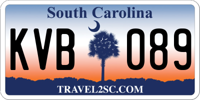 SC license plate KVB089