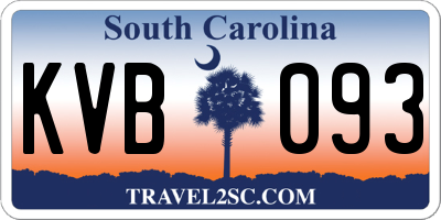SC license plate KVB093