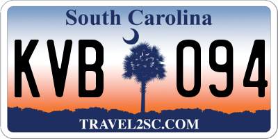 SC license plate KVB094