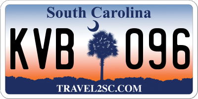 SC license plate KVB096