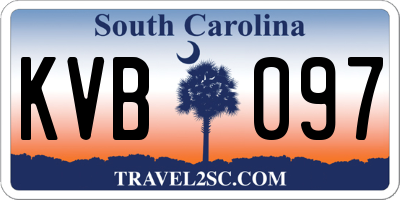 SC license plate KVB097