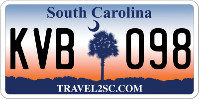 SC license plate KVB098