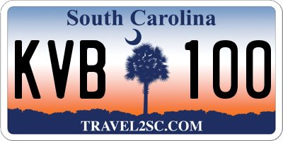 SC license plate KVB100