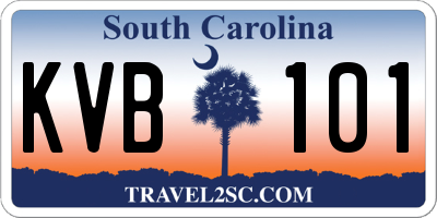 SC license plate KVB101