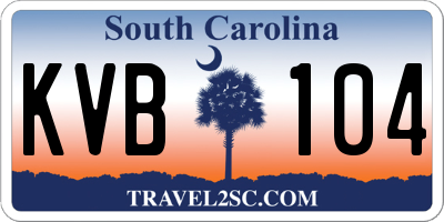 SC license plate KVB104