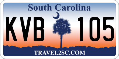 SC license plate KVB105