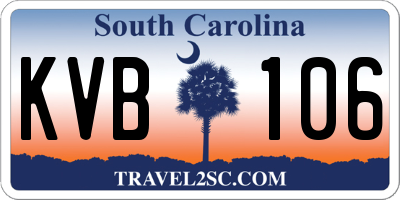 SC license plate KVB106