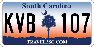 SC license plate KVB107