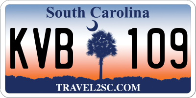 SC license plate KVB109
