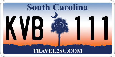 SC license plate KVB111