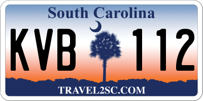 SC license plate KVB112